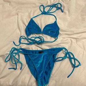 Blue velvet triangl bikini
